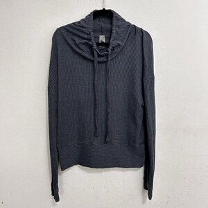 Mono‎ b Blue Slate Ribbed Cowl neck Sweatshirt Size L Lightweight Comfy